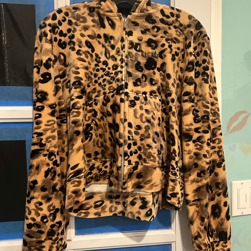 Leopard Zip Up Jacket